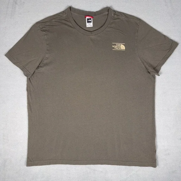 The North Face Mens Mountain Box Graphic Tee Olive Brown Back Hit XL