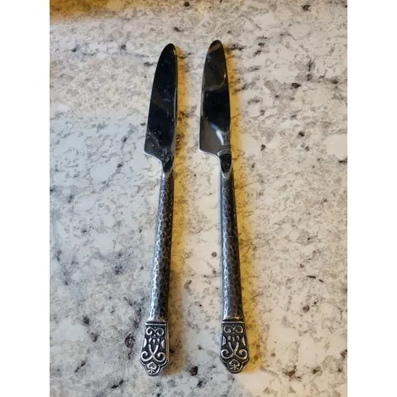 Gourmet Settings AVALON Stainless Hammered GS 18/10 Flatware 2 Butter Knifes