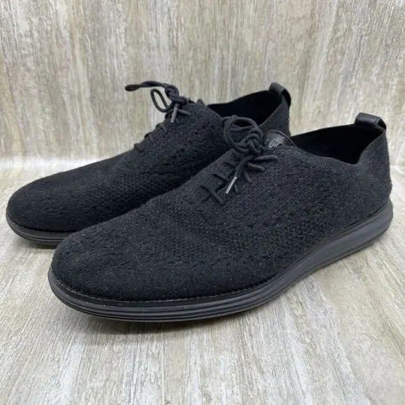 Cole Haan Grand OS Mens Size 11.5M Gray‎ Oxford Knit Lace Up Comfort Shoes