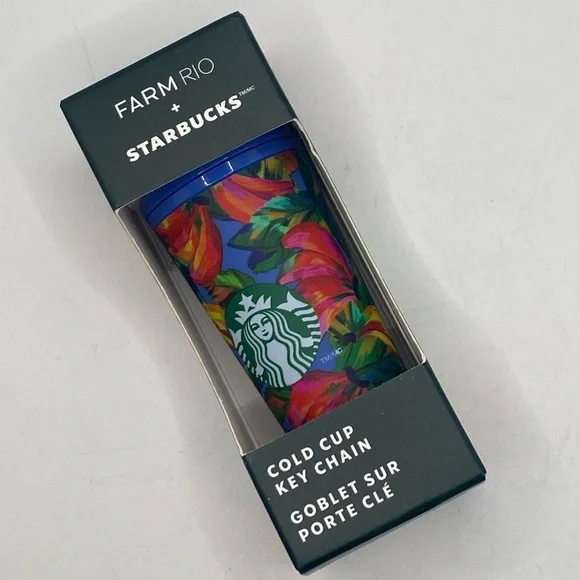 Farm Rio + Starbucks NEW Key Chain NWT