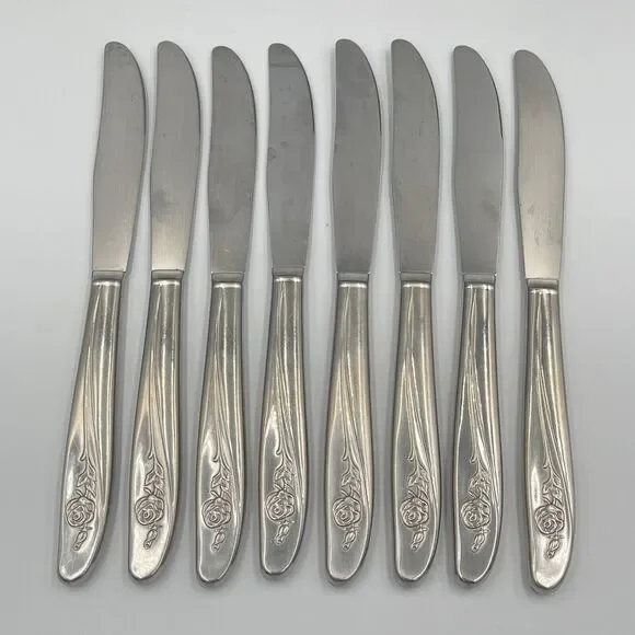 8 Qty Lot Oneida ROSEANNE Stainless Silverware Replacement Flatware Floral Rose