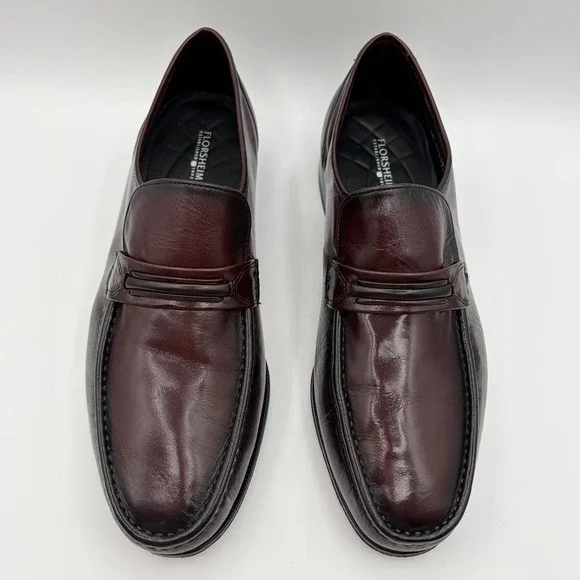 Florsheim Como Black Cherry Men's Leather Moc Slip On 17089 13 3E Leather Loafer