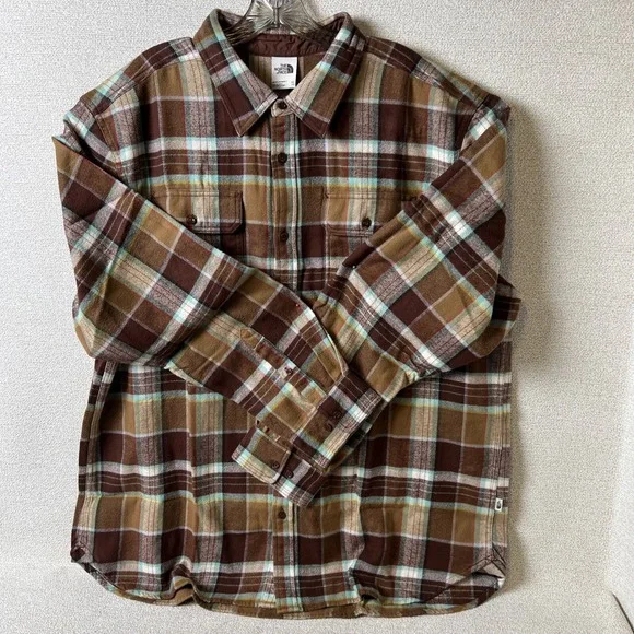 The‎ North Face Shirt Mens XXL Arroyo Long Sleeve Brown Plaid Button Up Flannel