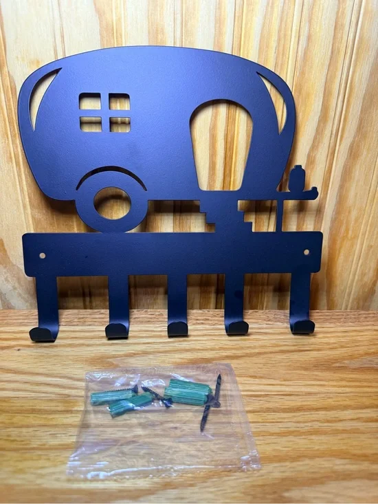 Black Retro Camper-Shaped Wall Hook Rack