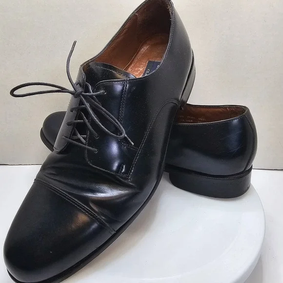 Bostonian Classic First Flex Black Leather Lace Cap Toe Oxford Shoes Size 11 M
