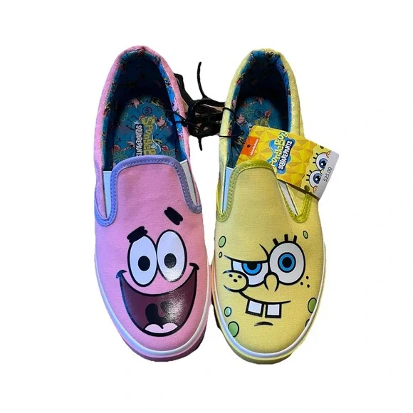 NWT SpongeBob SquarePants & Patrick Slide Slip-on Shoes‎ Ground Up Mens: Size 9