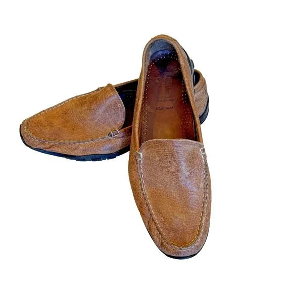 Allen Edmonds Eldorado Men's‎ Distressed Leather Slip On Loafers Brown - Size 8D
