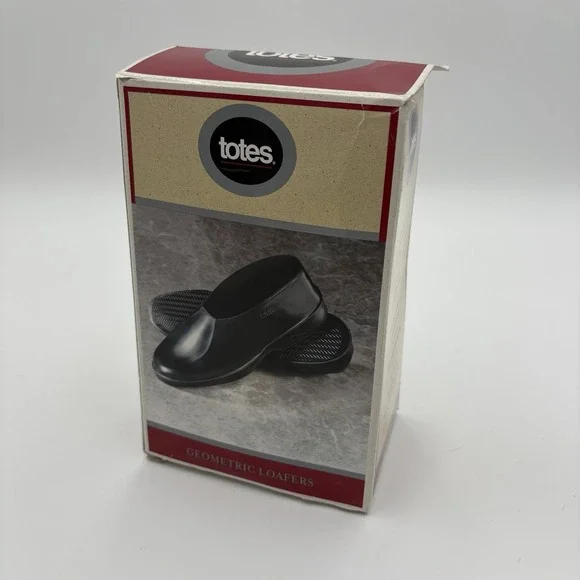 Vintage‎ Totes Black Rubber Geometric Loafers Medium Size Shoe Protection
