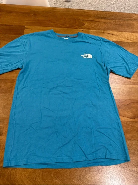 The North Face Men's Teal Blue Crew Neck Logo Tee Size:S