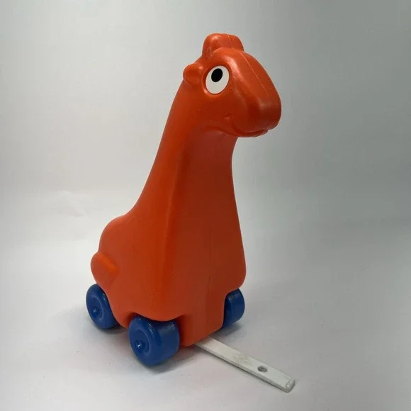 Little Tikes Vintage Zoo Animal Pull Along Giraffe Train Line Orange