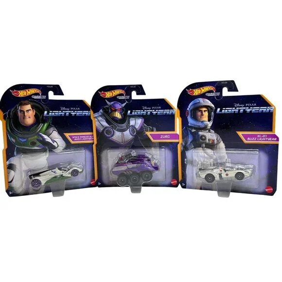 Hot Wheels Disney‎ Pixar Lightyear 3 Character Cars Buzz Lightyear & Zurg NEW