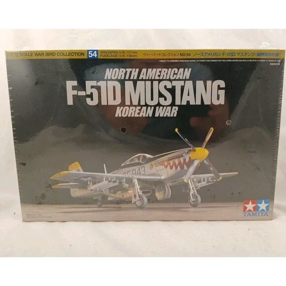 Tamiya 60754 1/72 Scale Model Fighter Aircraft Kit North American F-51D Mustang