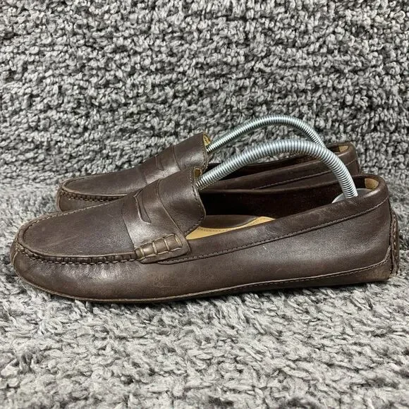 Cole Haan Grant Canoe Penny Loafers Men 10.5 Brown Leather Moccasin Driving Shoe