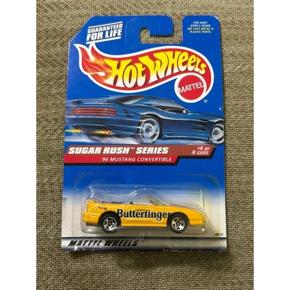 Hot Wheels 1998 Sugar Rush Series 96 Mustang Convertible Butterfinger  #744