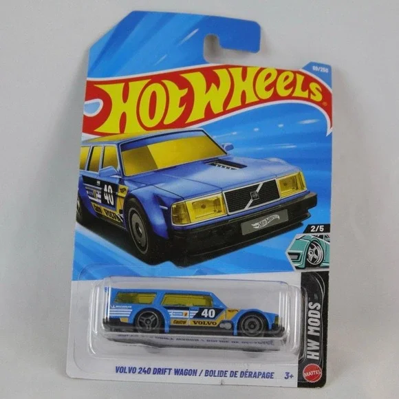 Hot Wheels Blue Volvo 240 Drift Wagon Toy Car - NEW