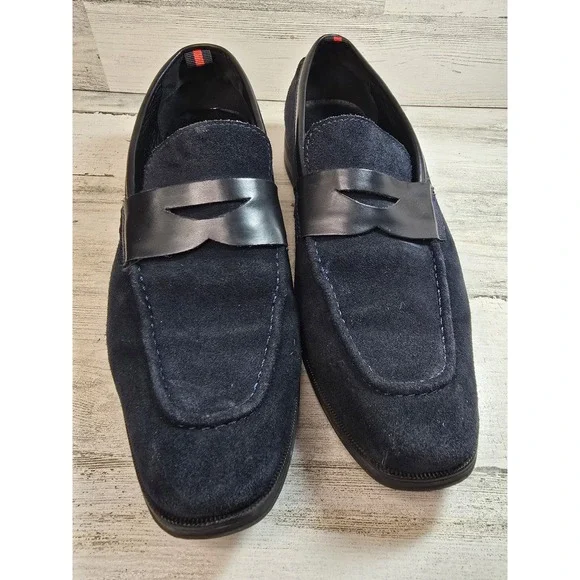 DKNY Men's 2001 Lance Blue Suede Penny Loafer Shoes 9  EUC‎