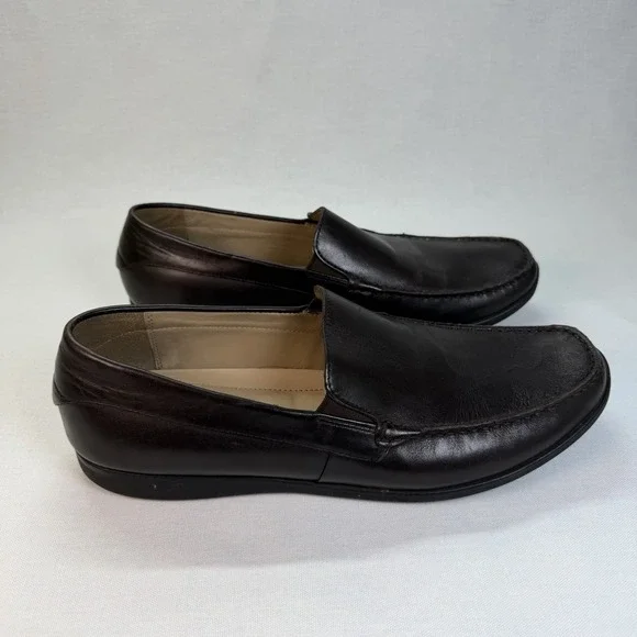 ECCO Leather Dallas Moc Mens Slip on Driving Loafer Dark Brown EU 44