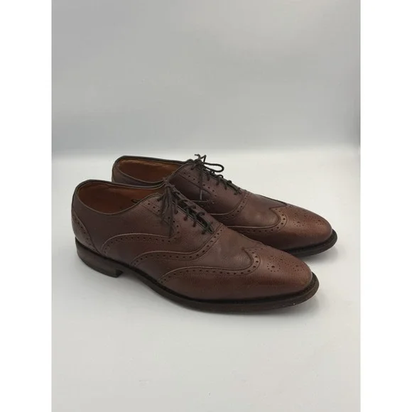 Allen Edmonds McClain Wingtip Brogue Brown Leather Shoes 10.5 D USA