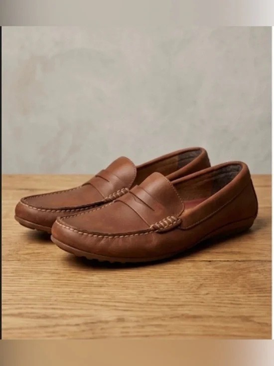 Florsheim Throttle Moc Toe Penny Driver Leather Preppy Classic Brown Crazy Horse
