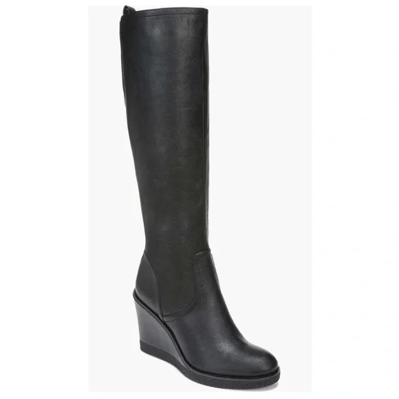 Zodiac Iggy Wedge Knee-High Boots in Black, Size 6.5 NEW w/o Box