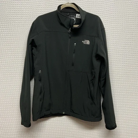 The North Face  Jacket Mens Large Black Softshell Full‎ Zip Windbreaker
