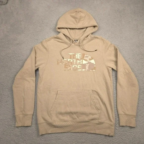 The North Face Mens Medium Beige Camo Logo Pullover Hoodie Sweatshirt F21