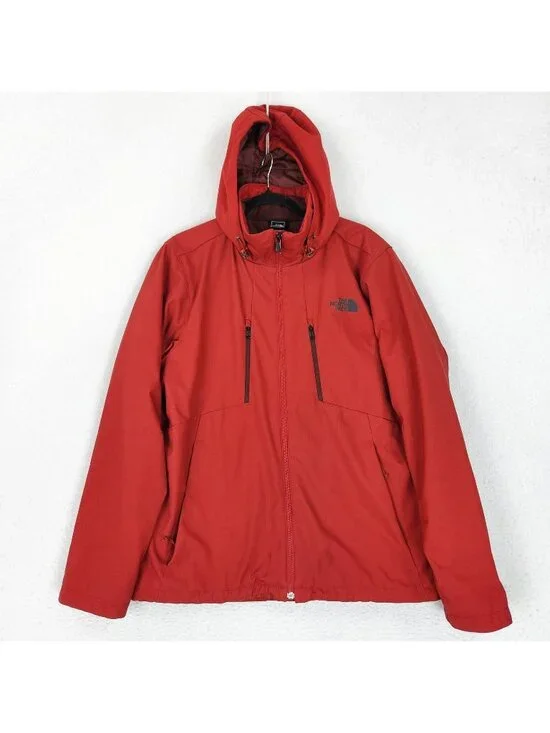The North Face Jacket Mens Medium Red Windwall Hooded Softshell Primaloft