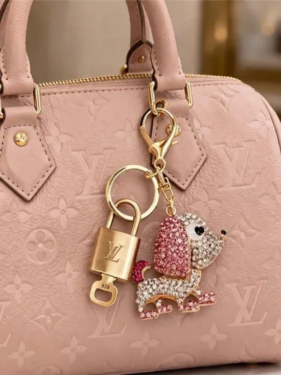 Authentic LV Gold Padlock 🔒Unbranded Dog Keychain Charm for Louis Vuitton Bags