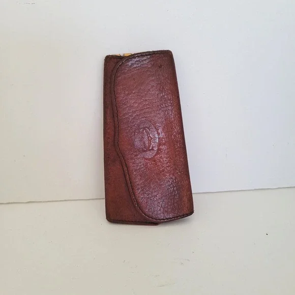 Cartier Paris Vintage Burgundy Leather 4 Hook Key Holder Wallet Must de Cartier