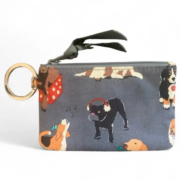 Vera‎ Bradley Dog Print Wristlet - Black and Gray