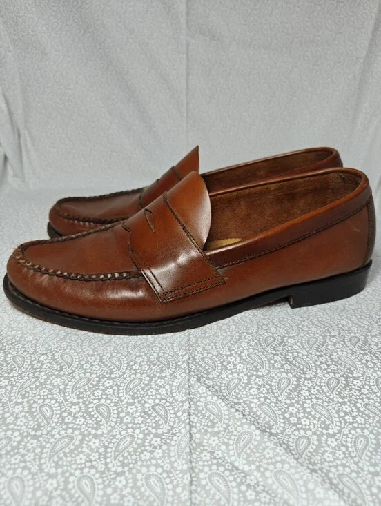 G.H. Bass Weejuns Vintage Brown Loafer Slip Casual Brown Leather Men's 10.5M