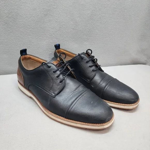 Steve Madden Men's Saverio‎ Casual Oxford Black Dress Shoes Lace Up Sz 10
