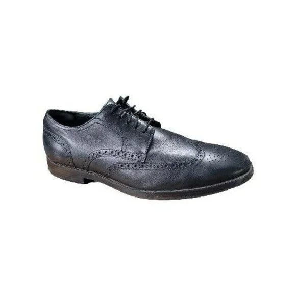 Cole Haan Grand OS Jefferson Shoes Black Leather Mens 9.5 M Oxford Dress C23793‎