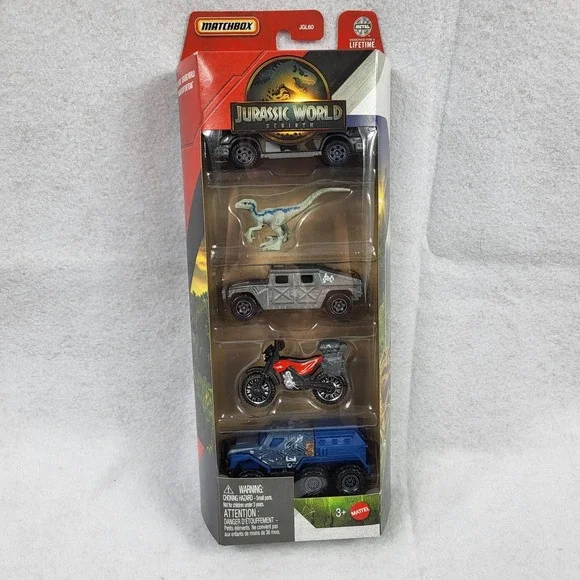 Matchbox Jurassic World Rebirth‎ Dinosaur Capture Team 5 Pack New Dirt bike
