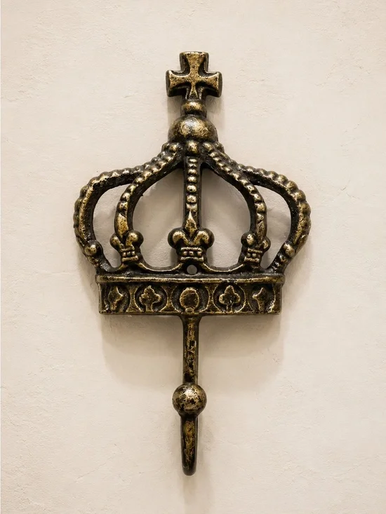 Vintage Crown Wall Hook - Gold Finish