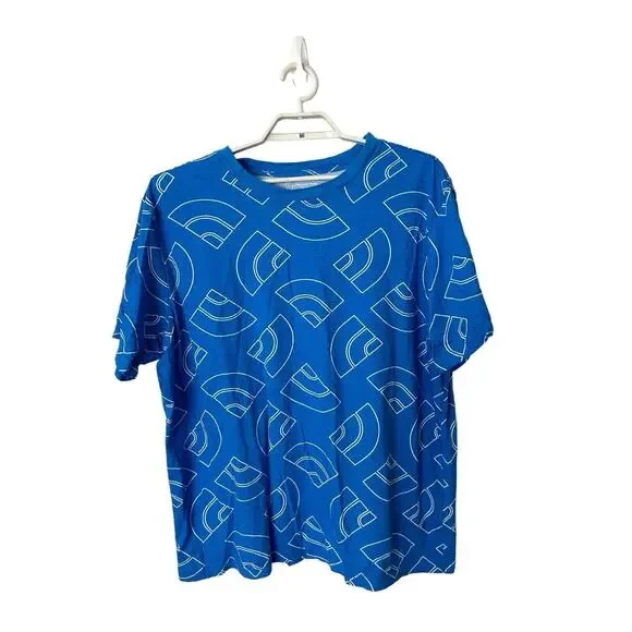 The North Face sz XL Optic Blue Halfdome Outline Prints/s aop box‎ fit tee