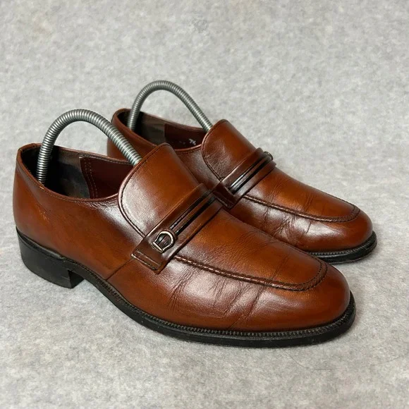 VTG Weyenberg Massagic Air Cushion Brown Leather Loafers 7.5 D USA Dress shoes‎