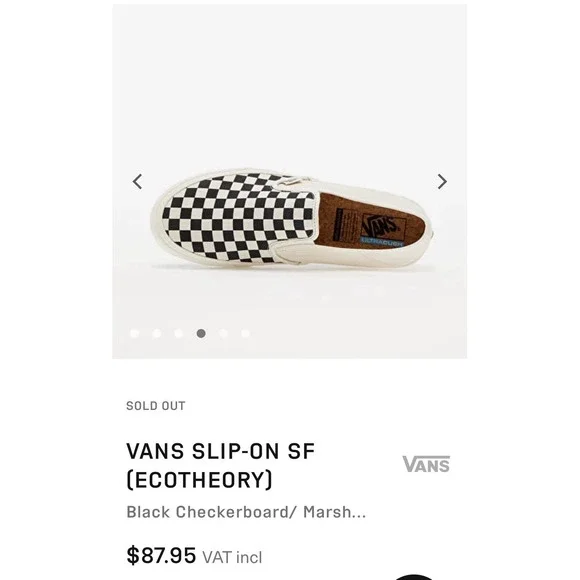 Vans Checkerboard Slip On SF Shoes Men 6.5 US‎ Women 8 Black Off White Ecotheory