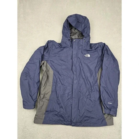 The North Face‎ Jacket Mens 2XL Blue 3-in-1 Hooded Removable Fleece Lined