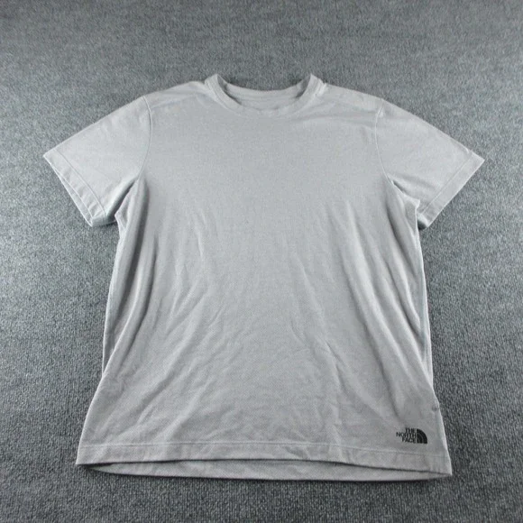 The North Face Shirt Mens L Gray Short Sleeve FlashDry Athletic Tee Training