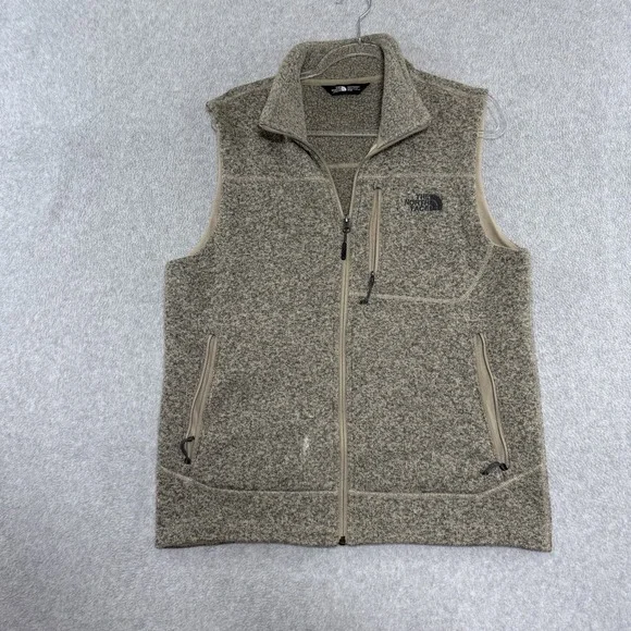 The North Face Gordon Lyons Fleece Vest Mens Medium Kelp Tan Heather Full Zip