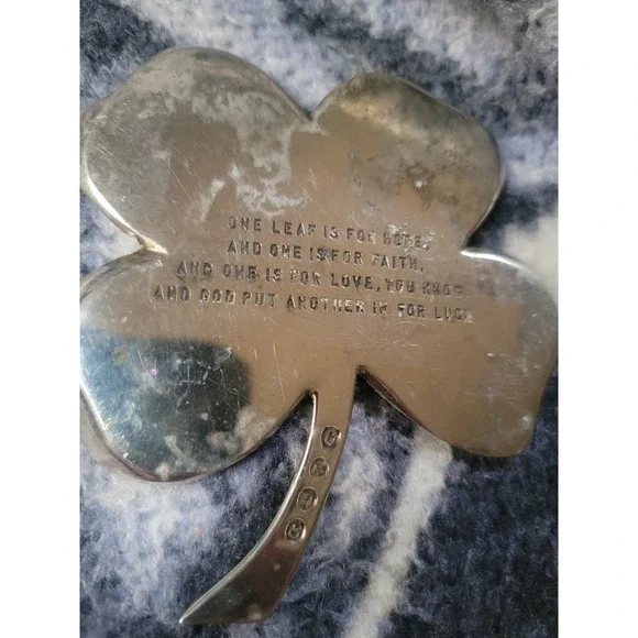 Vintage Four Leaf Clover Irish Blessing Metal Wall Hanging Decor