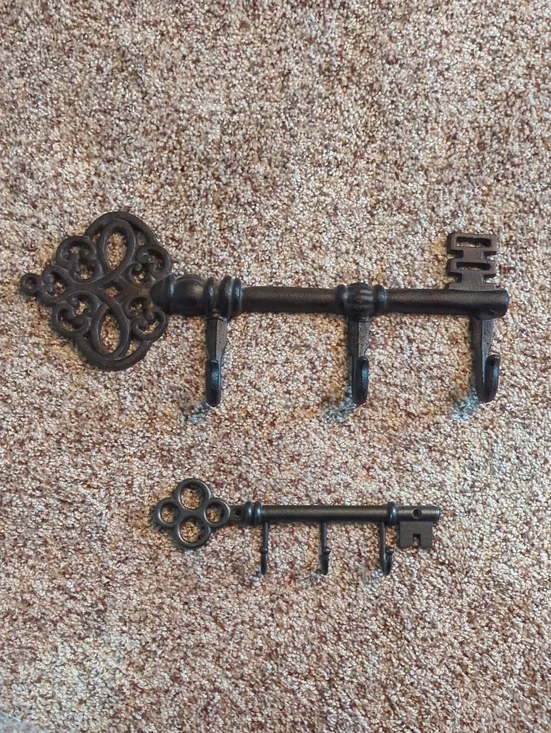 Decorative Iron Key Wall Hook - Black - Unbranded