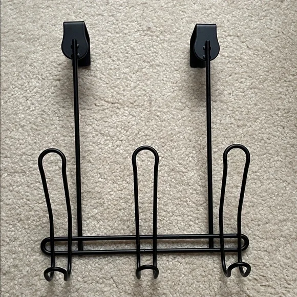 Black Metal Wall Hook Rack