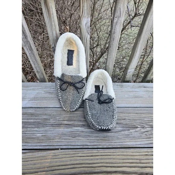 Polo Ralph Lauren Herringbone Yarmond Slippers Shearing Leather Men's Sz 8