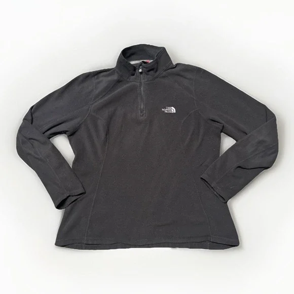 The North Face 1/4‎ Zip Lightweight Fleece Pullover Dark Grey Medium Logo
