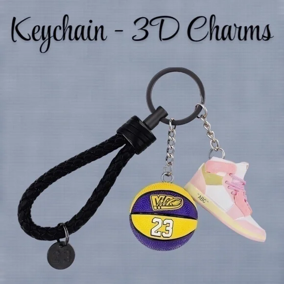 3D Mini Sneaker & Basketball Collectors Edition Keychain with 3D Shoebox