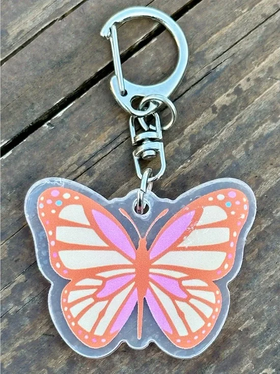 Retro Butterfly Acrylic Keychain - Boutique