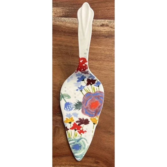 Pioneer‎ Woman Cake Pie Server Ceramic Stoneware Floral Spring