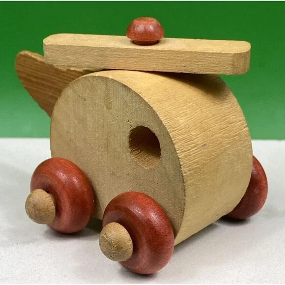 Vintage Rare Montgomery Schoolhouse Wooden Helicopter Made In Vermont USA